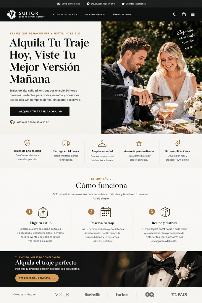 Servicio de diseño de páginas web para autolavados 14 Elegancia para cada ocasion