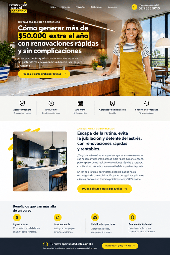 Servicio de diseño de páginas web para autolavados 13 Landing de Renovacion Profesional